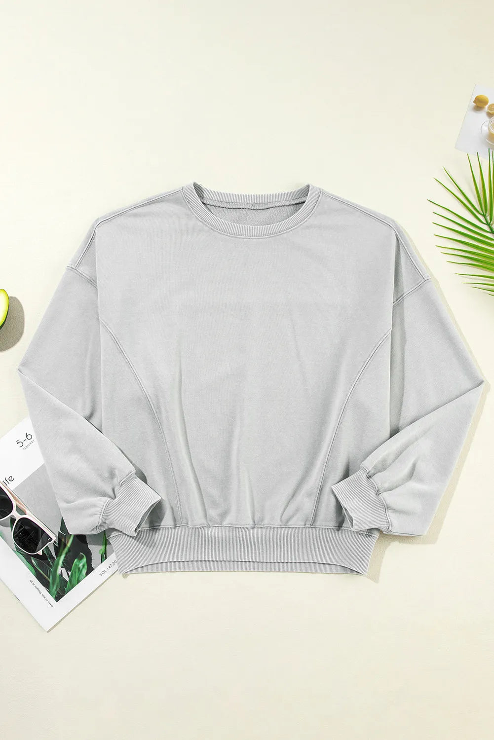 SHIRLYN Round Neck Long Sleeve Sweatshirt