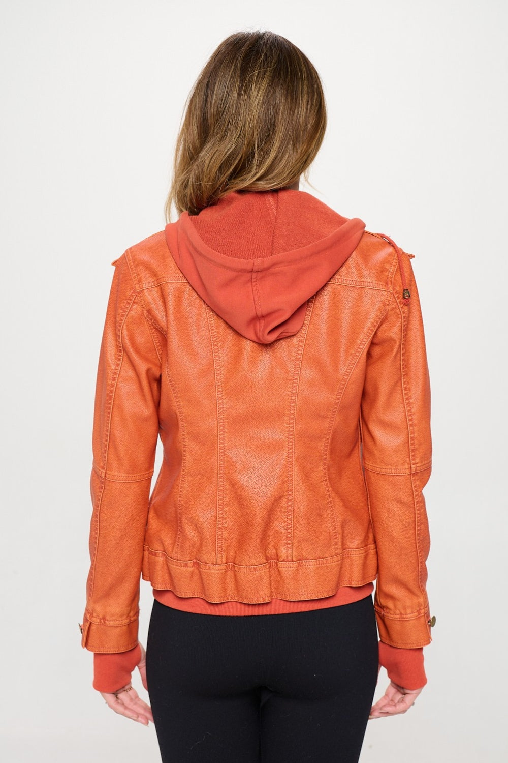 SHIRLYN.CO LA Double Zip Hooded Long Sleeve Jacket