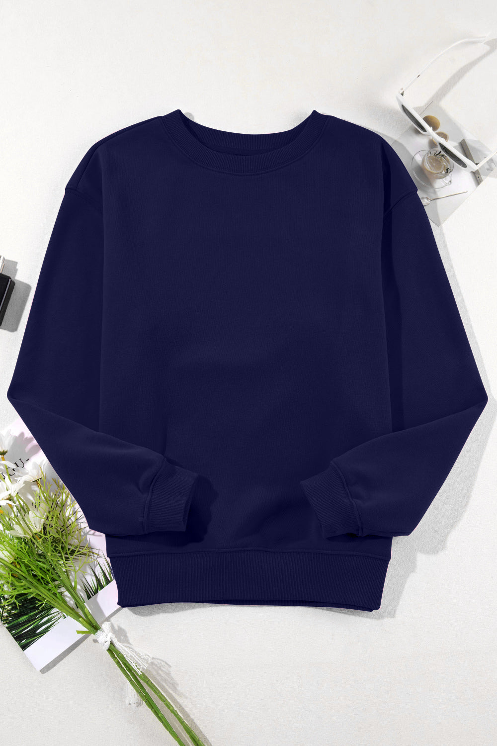 SHIRLYN Round Neck Long Sleeve Sweatshirt