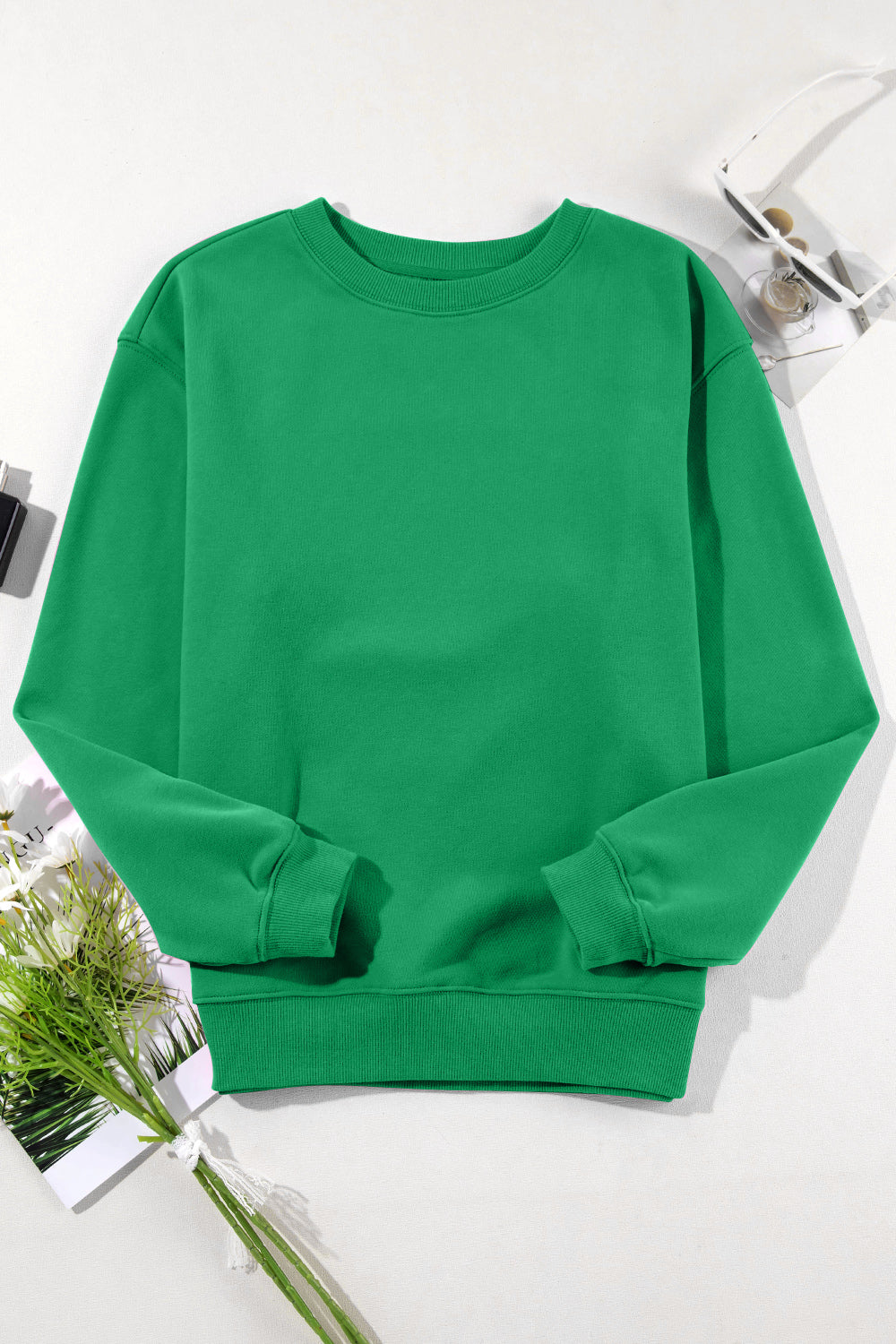 SHIRLYN Round Neck Long Sleeve Sweatshirt