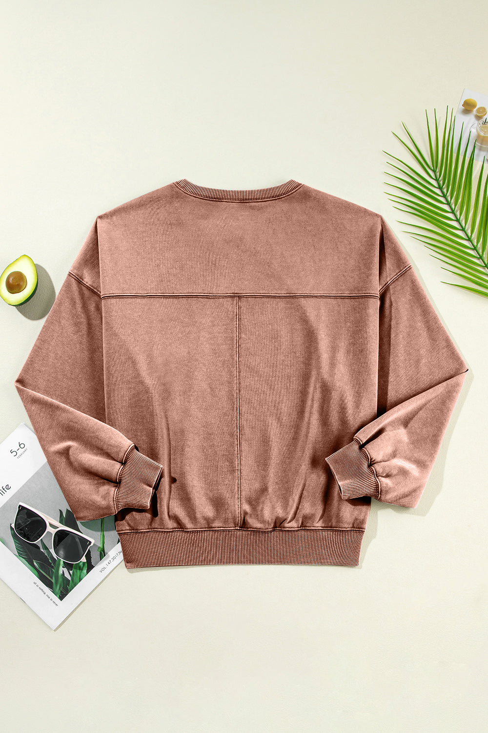 SHIRLYN Round Neck Long Sleeve Sweatshirt