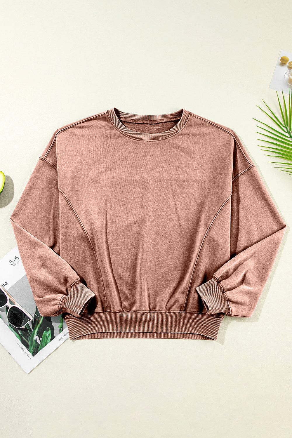 SHIRLYN Round Neck Long Sleeve Sweatshirt