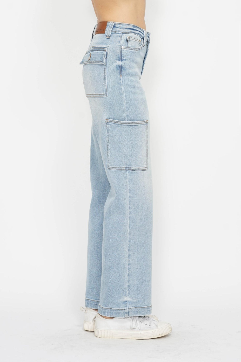 SHIRLYN Full Size High Waist Straight Cargo Jeans