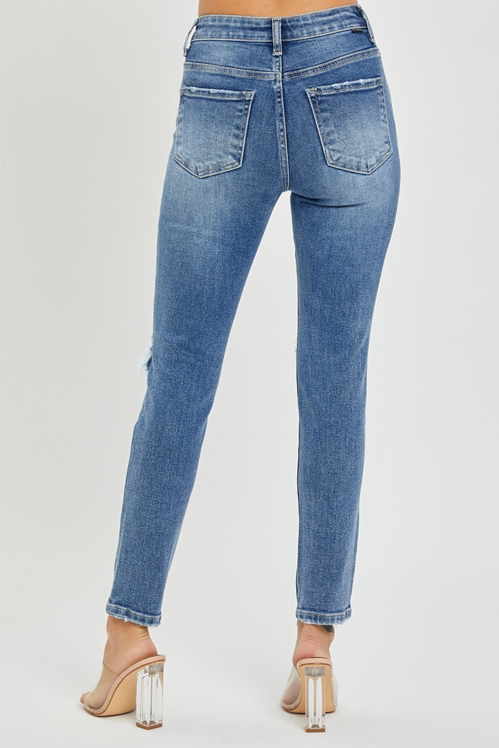 SHIRLYN Full Size High Rise Knee Distressed Skinny Jeans