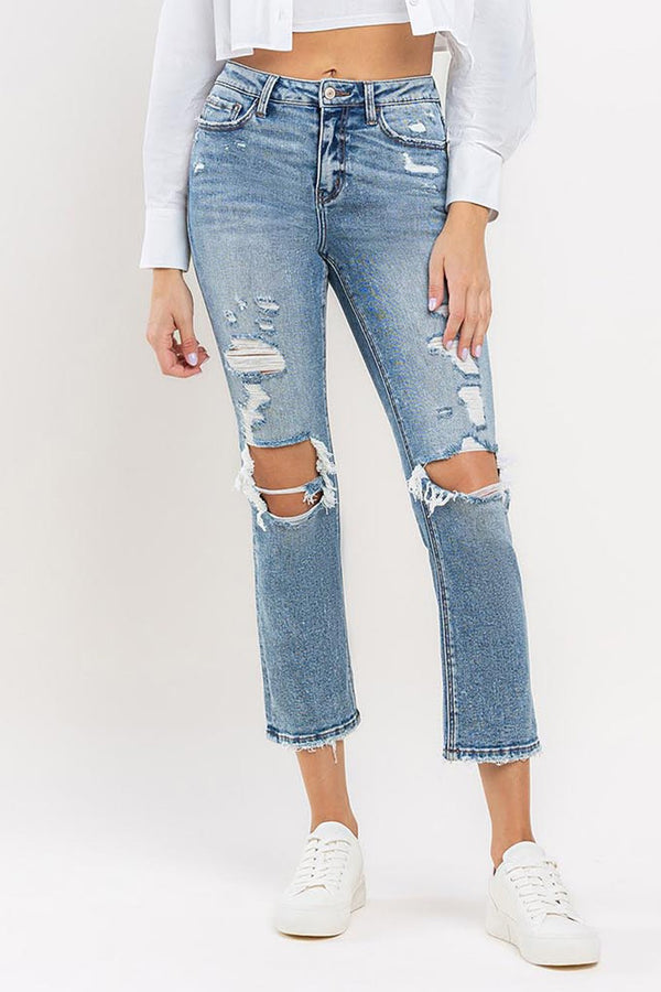 SHIRLYN Lovervet Full Size High Rise Slim Straight Jeans