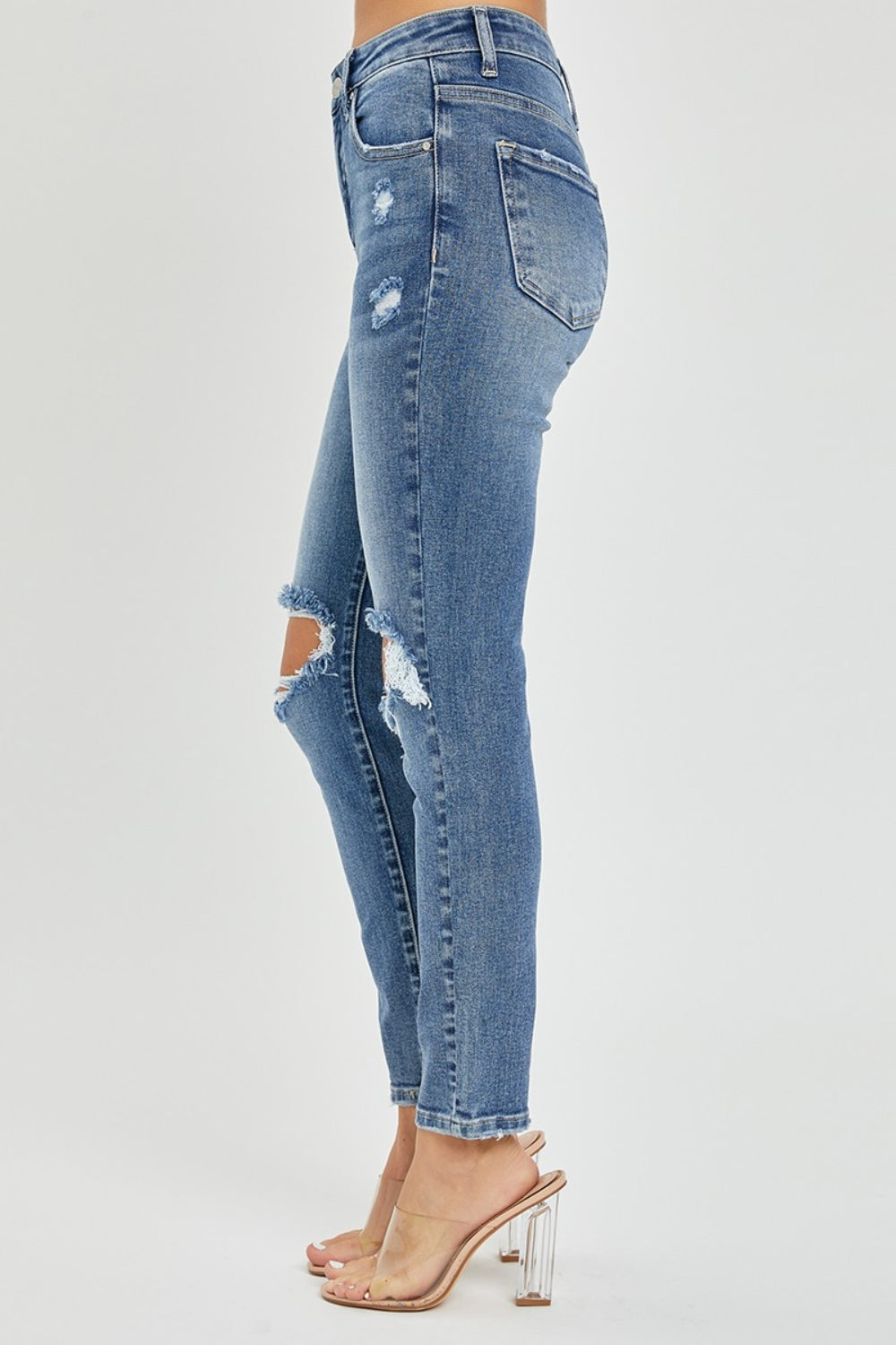 SHIRLYN Full Size High Rise Knee Distressed Skinny Jeans