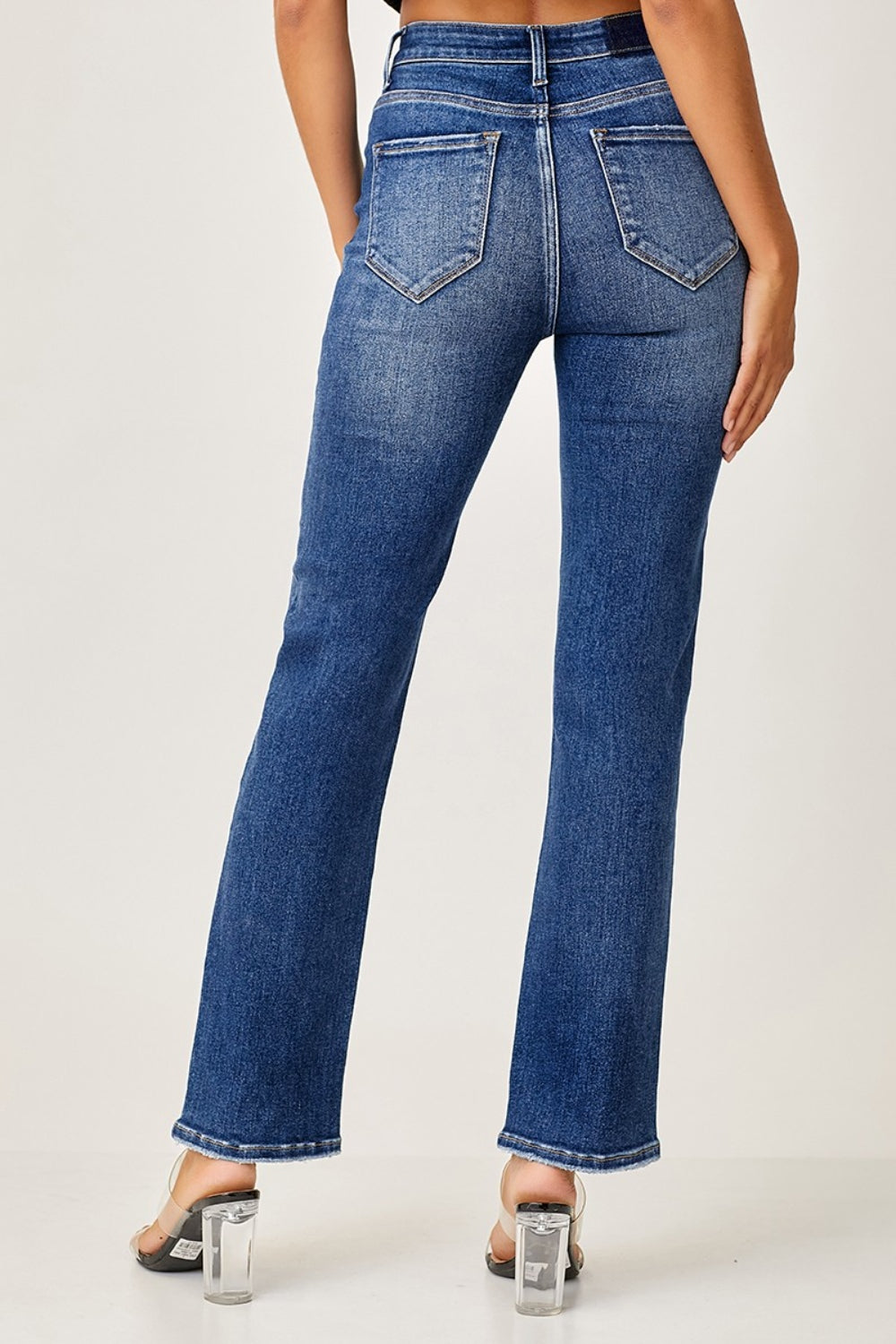 SHIRLYN Mid Rise Slim Straight Jeans