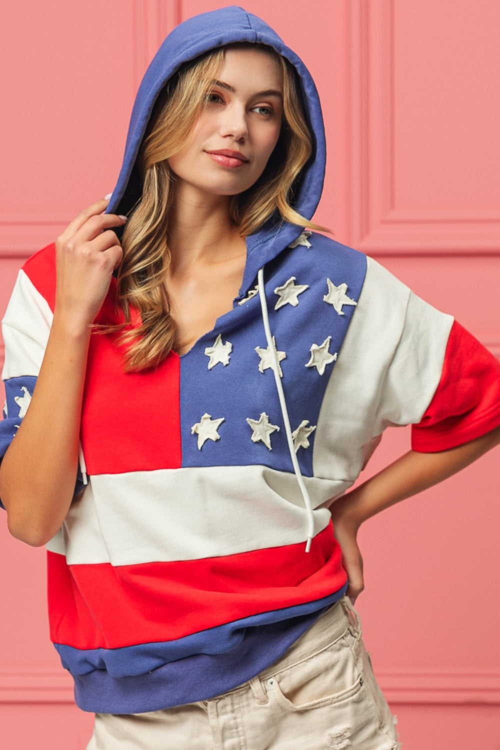 SHIRLYN American Flag Theme Hoodie