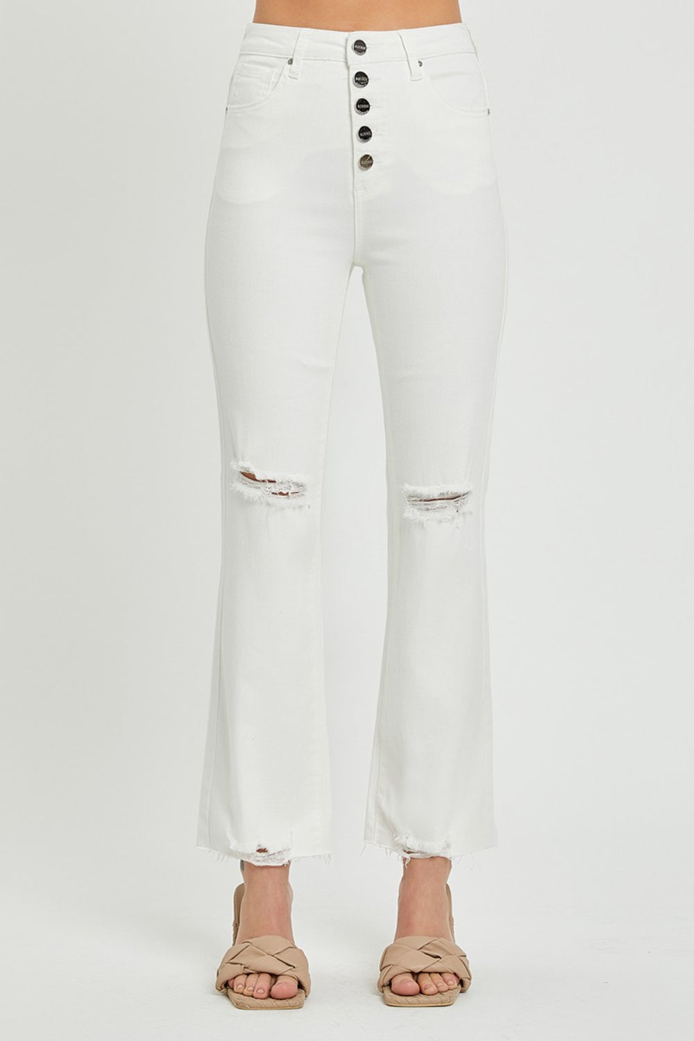 SHIRLYN Full Size High Rise Button Fly Straight Ankle Jeans