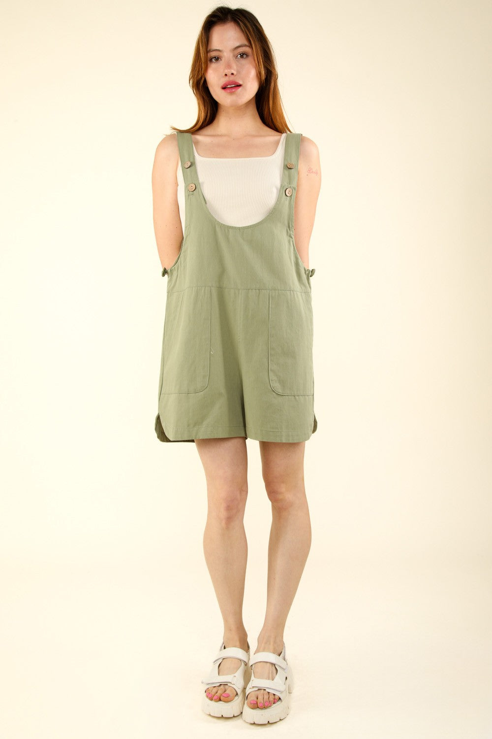 SHIRLYN - Adjustable Waist Suspender Overalls with Pockets