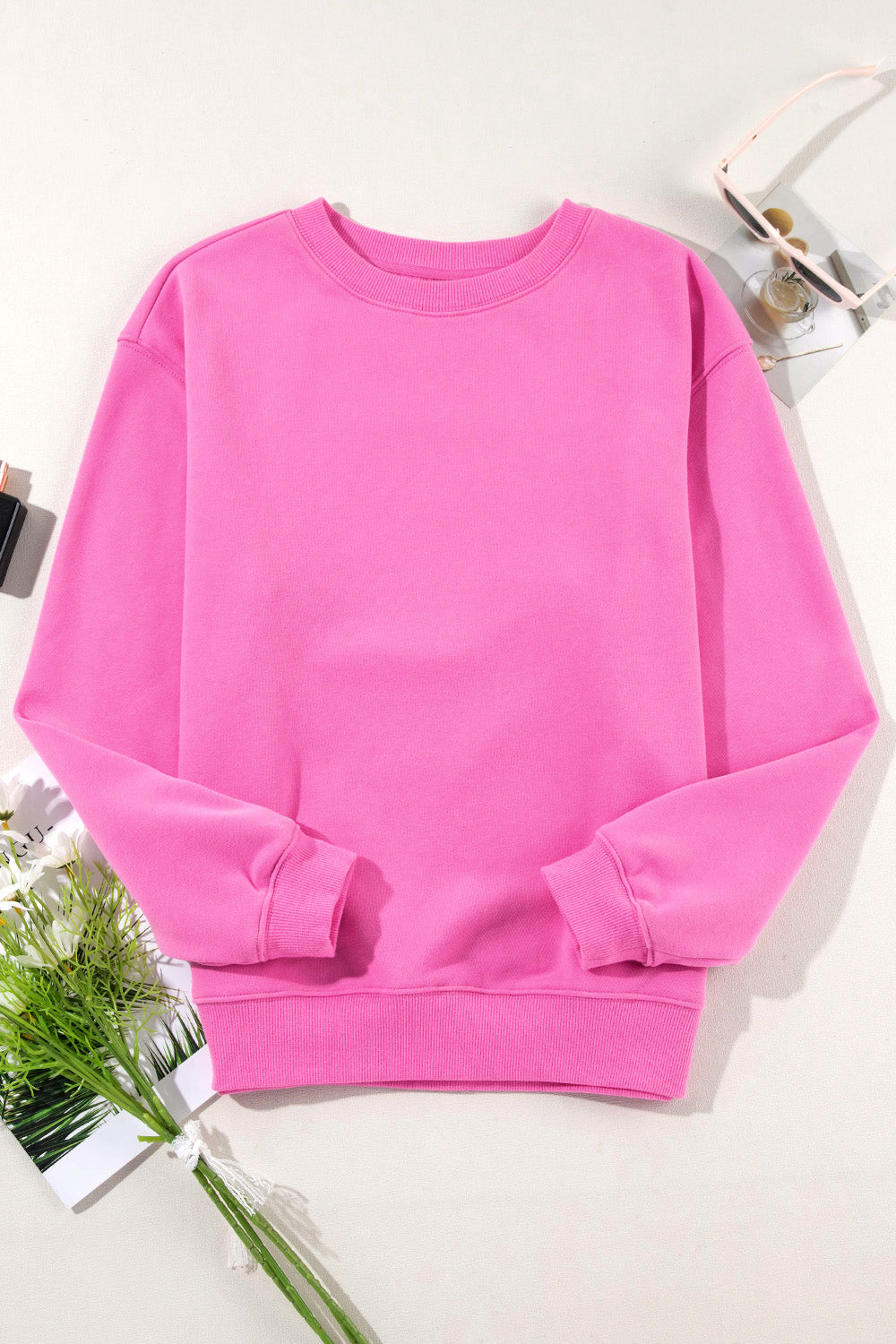 SHIRLYN Round Neck Long Sleeve Sweatshirt