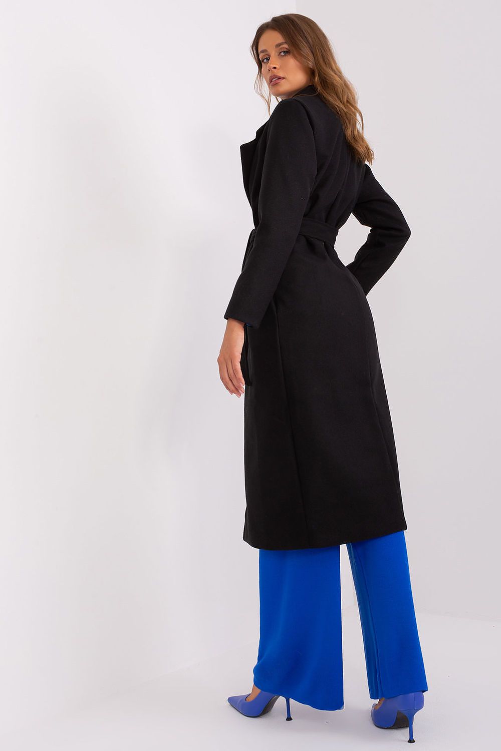 SHIRLYN Long Transitional Coat - Durable Polyester with Tie Belt