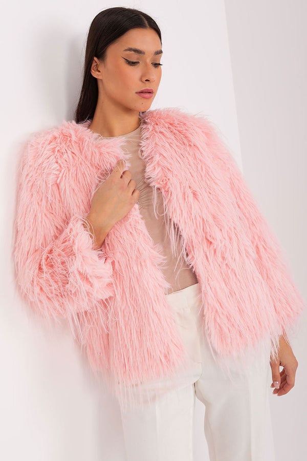 SHIRLYN Elegant Transitional Furry Finish Jacket – Autumn/Winter