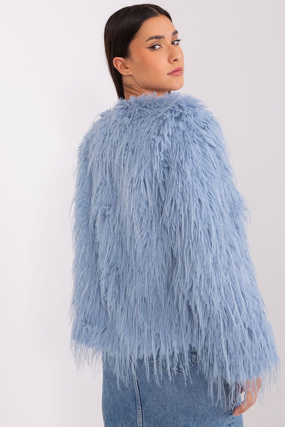 SHIRLYN Elegant Transitional Furry Finish Jacket – Autumn/Winter