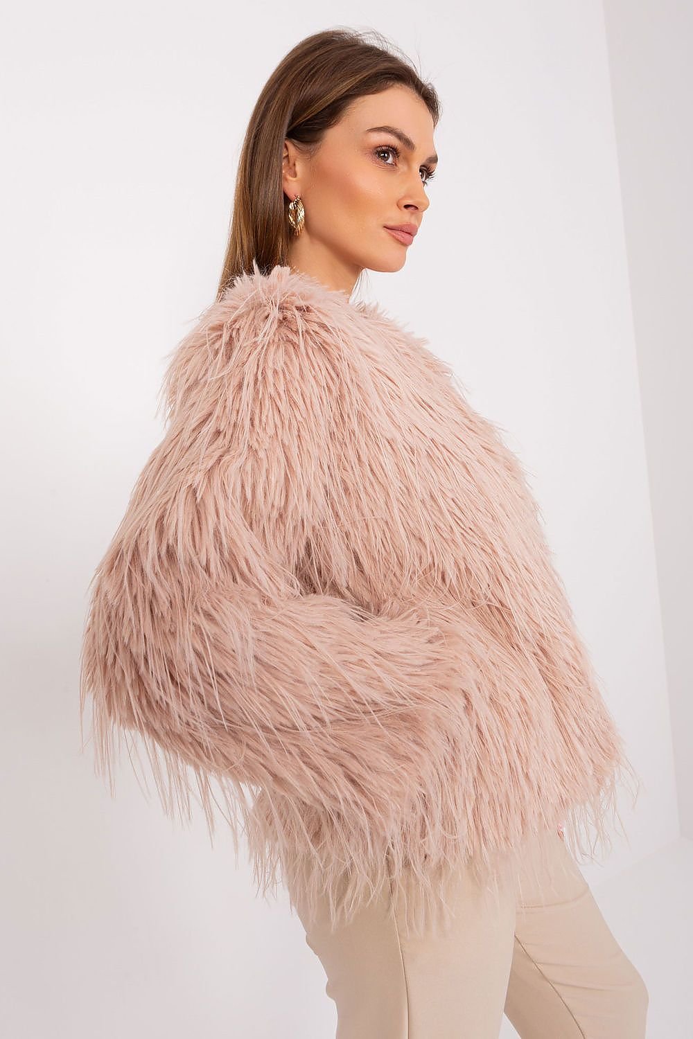 SHIRLYN Elegant Transitional Furry Finish Jacket – Autumn/Winter