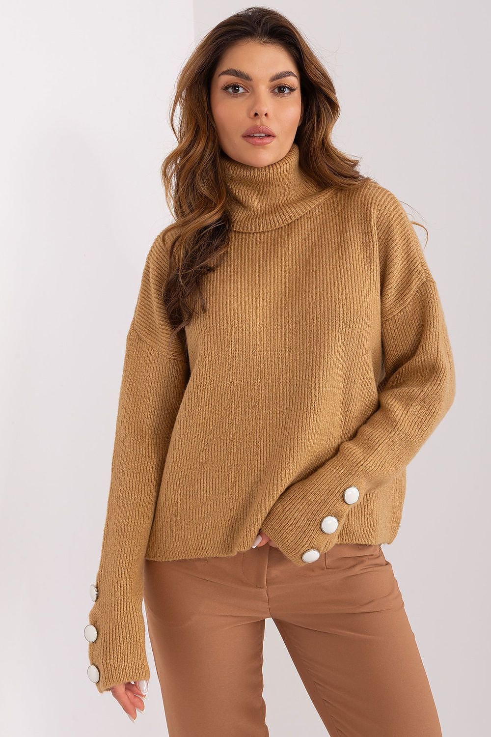 SHIRLYN Classic Turtleneck Sweater - Versatile Ribbed Design