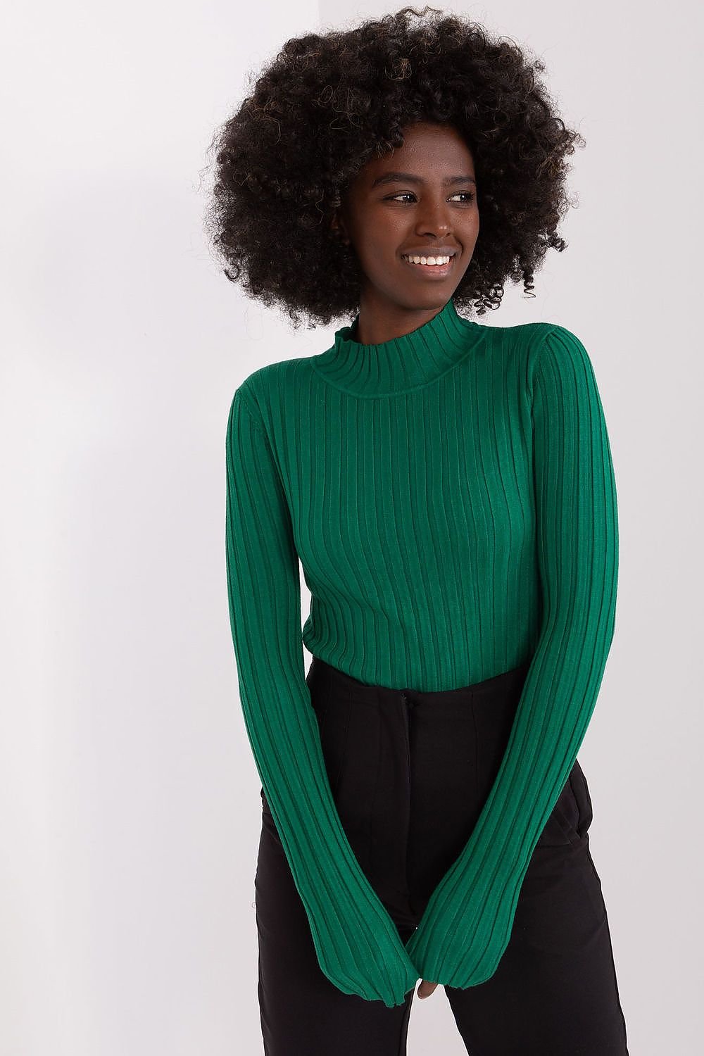 SHIRLYN Low-Key Turtleneck Sweater - Classic Ribbed Design