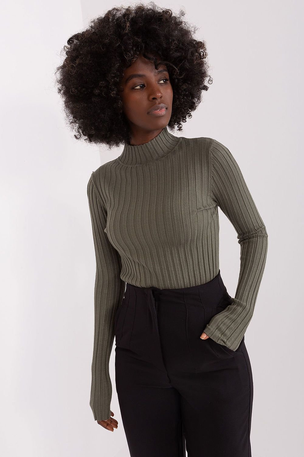 SHIRLYN Low-Key Turtleneck Sweater - Classic Ribbed Design