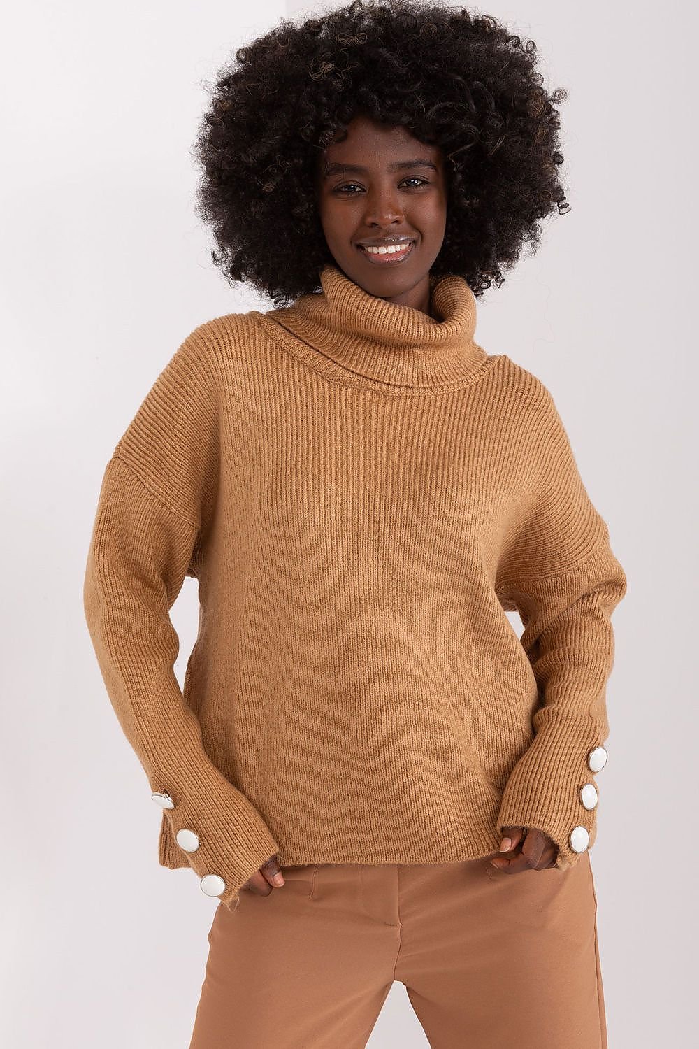 SHIRLYN Classic Turtleneck Sweater - Versatile Ribbed Design