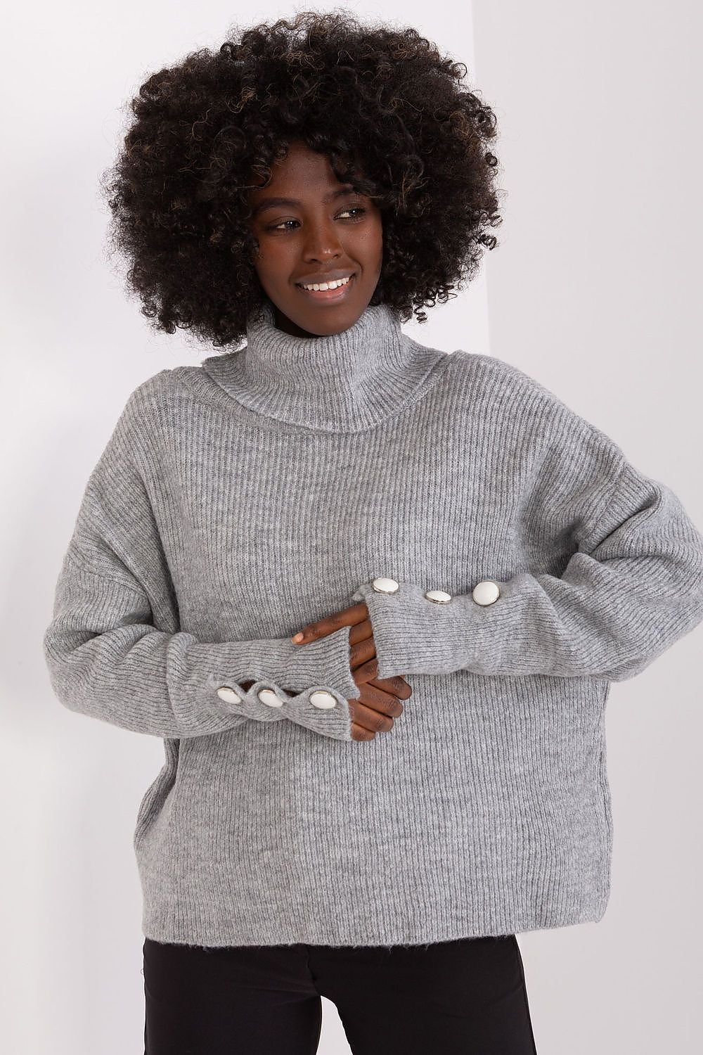 SHIRLYN Classic Turtleneck Sweater Versatile Ribbed Design