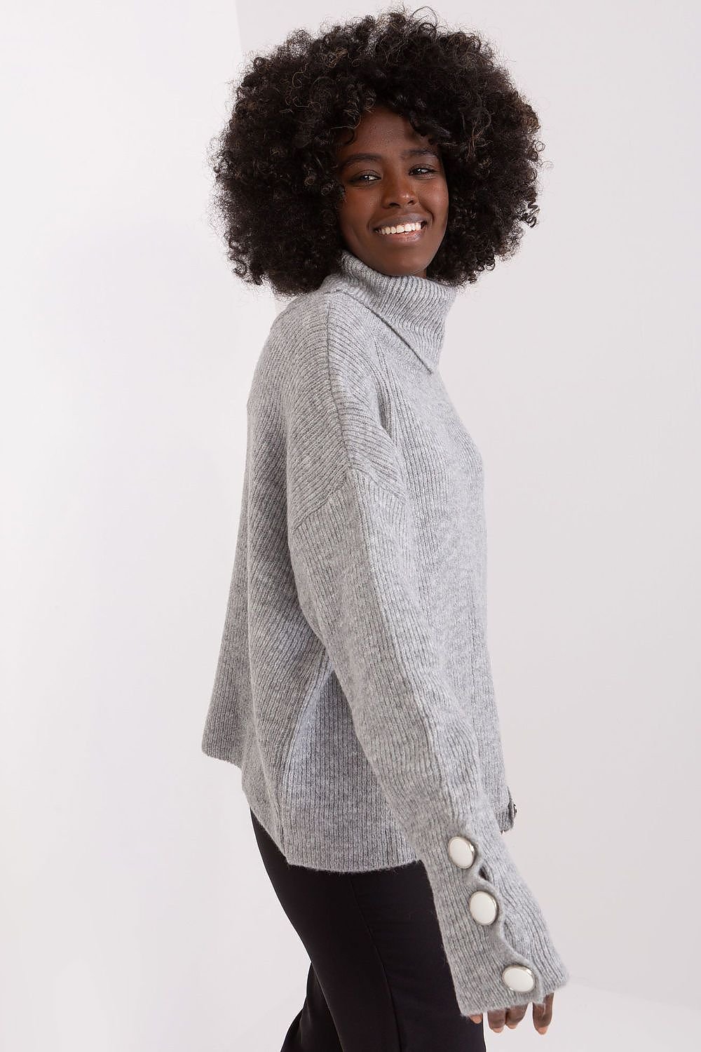 SHIRLYN Classic Turtleneck Sweater - Versatile Ribbed Design