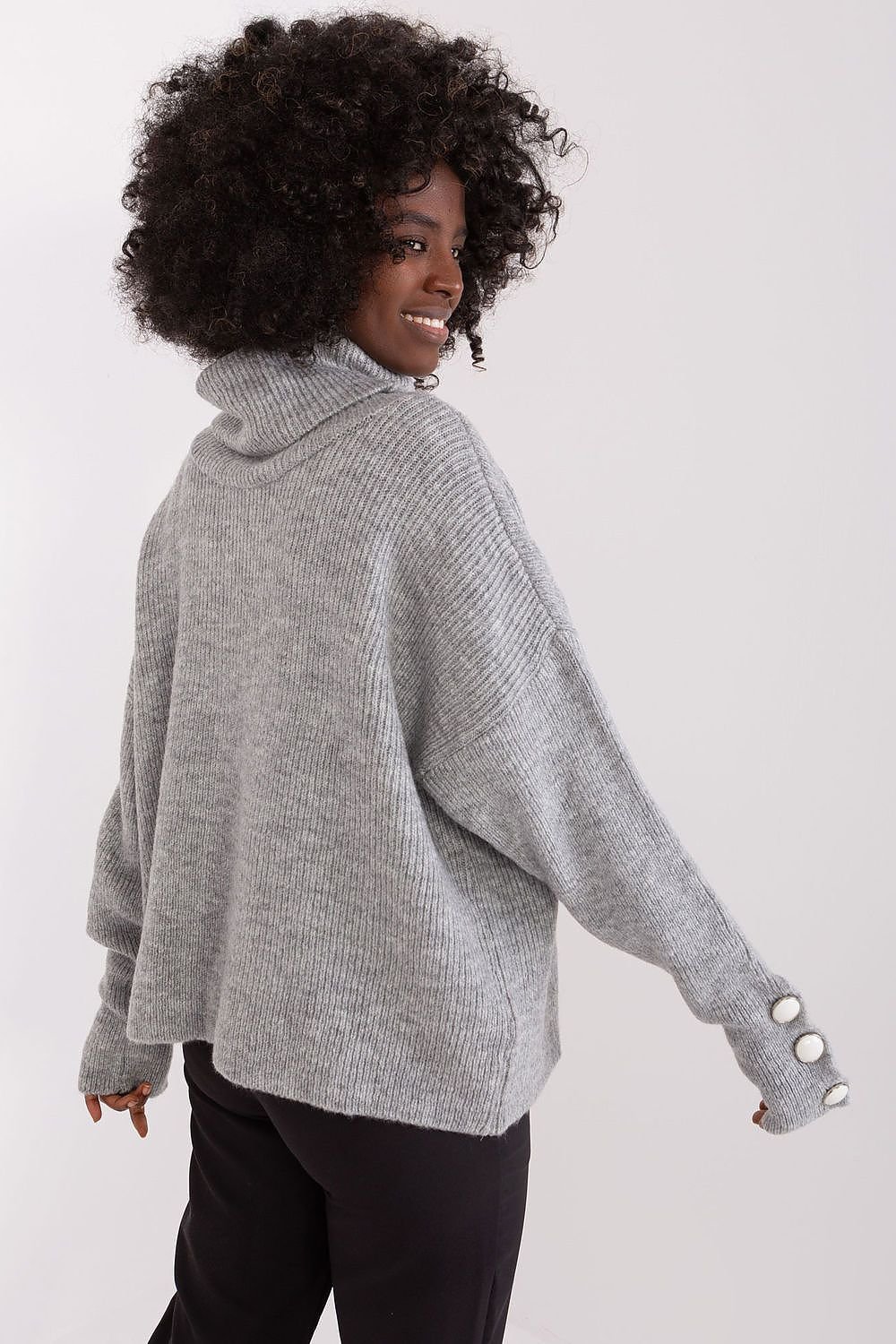 SHIRLYN Classic Turtleneck Sweater - Versatile Ribbed Design