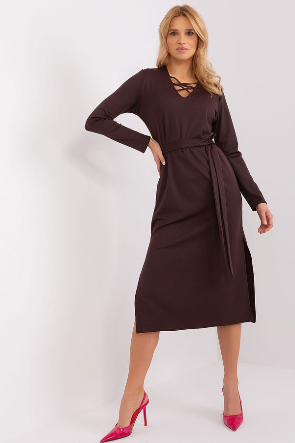 SHIRLYN Ribbed Slit Dress - Elegant and Versatile