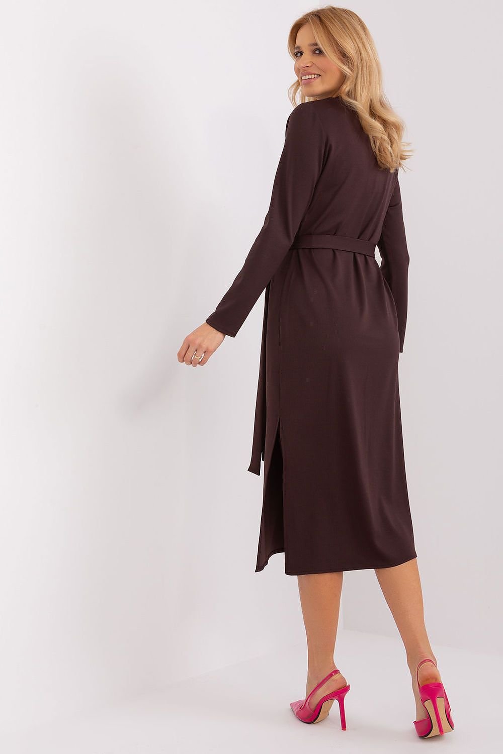 SHIRLYN Ribbed Slit Dress - Elegant and Versatile