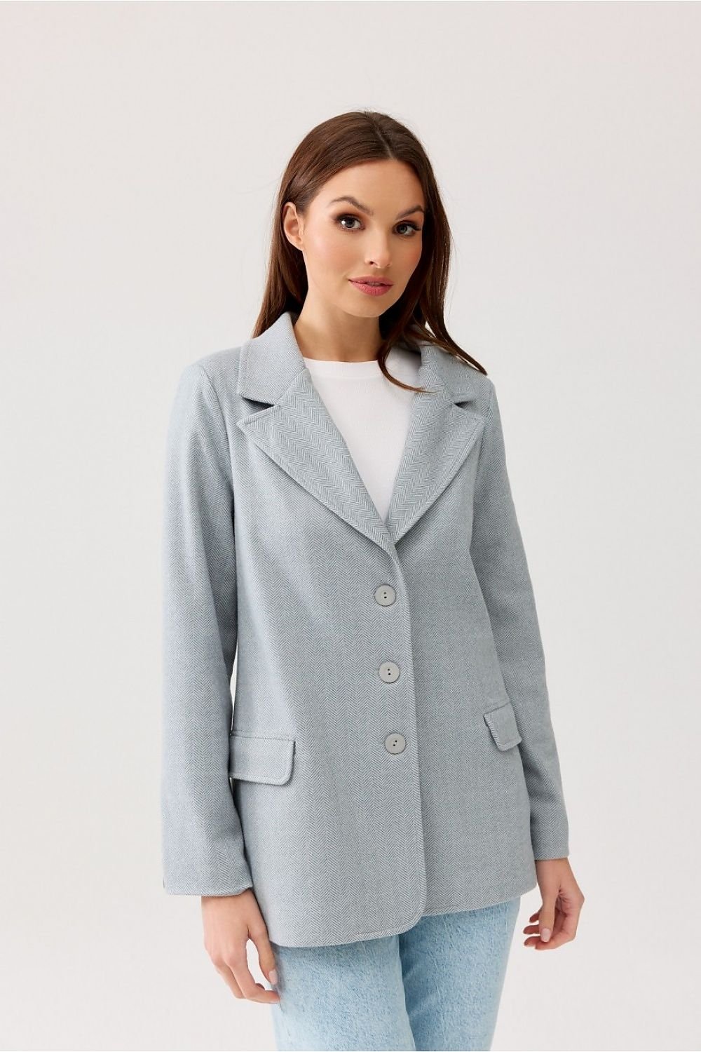 SHIRLYN Freya Classic Herringbone Blazer – Timeless Elegance