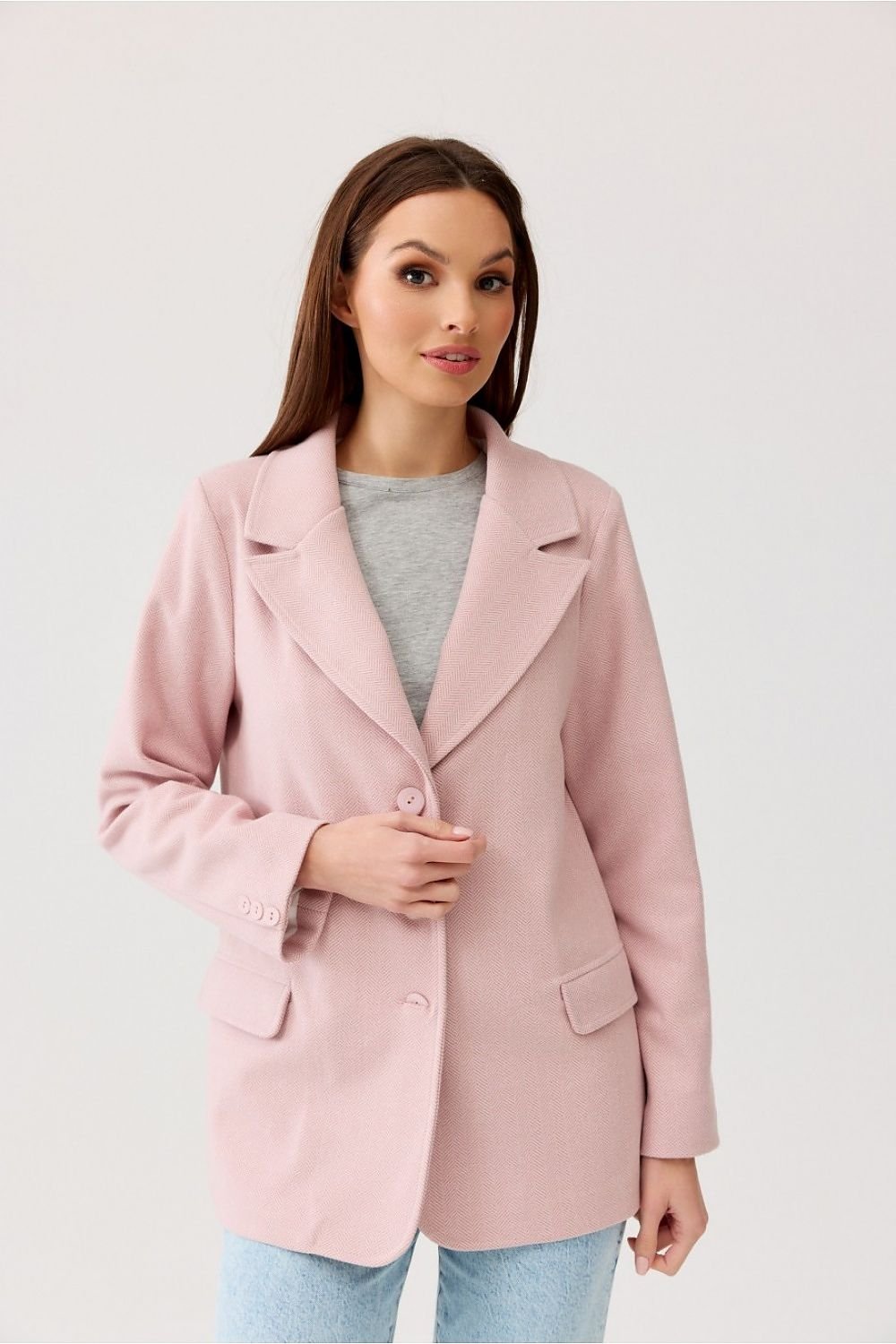 SHIRLYN Freya Classic Herringbone Blazer – Timeless Elegance