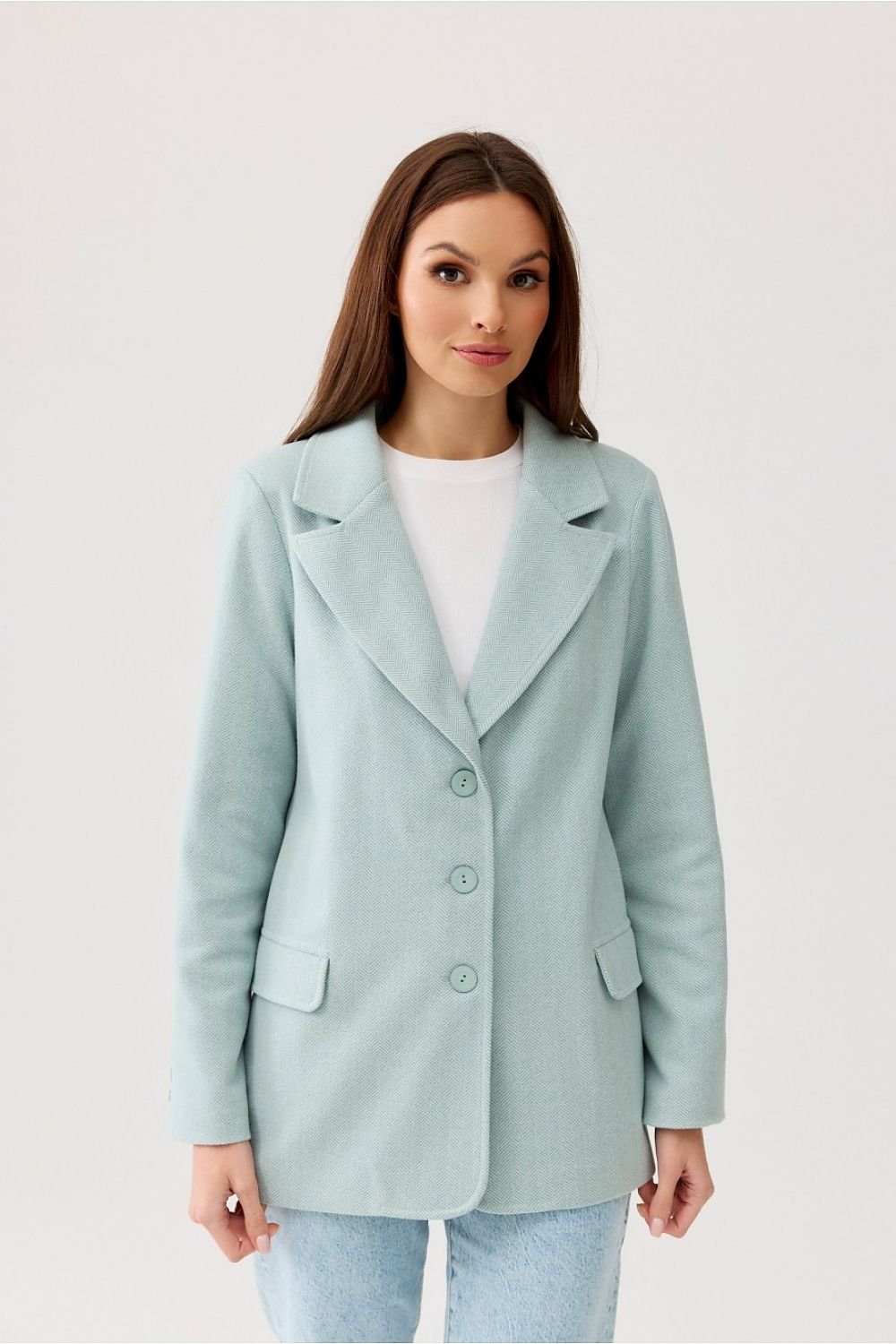 SHIRLYN Freya Classic Herringbone Blazer – Timeless Elegance