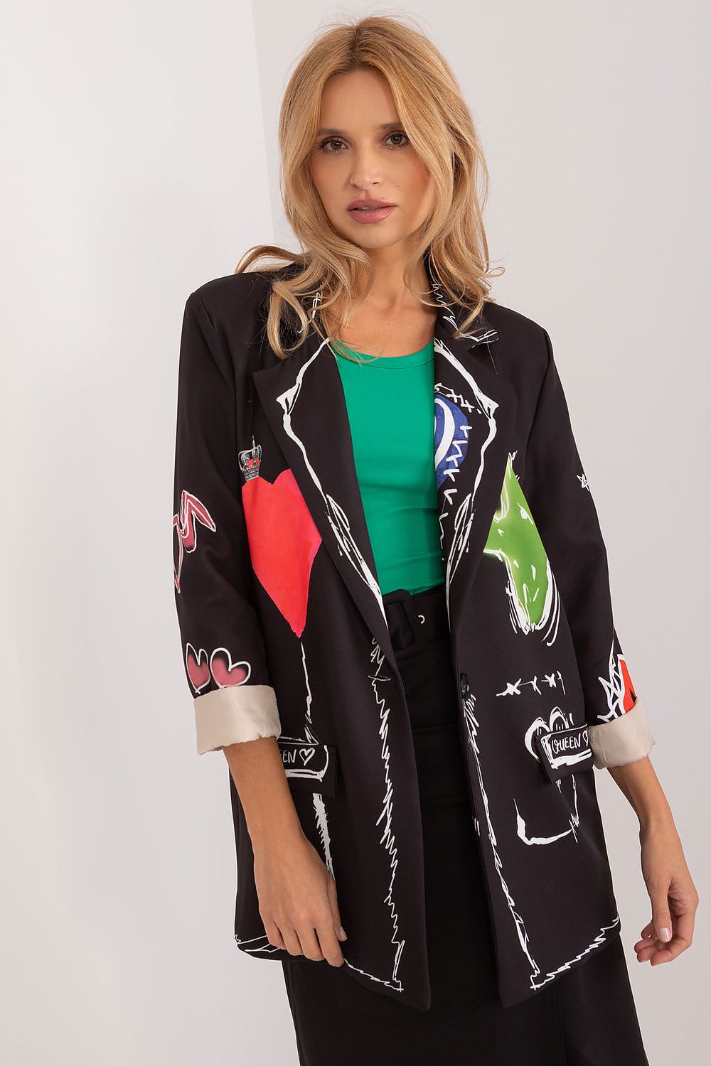 SHIRLYN Floral Print Blazer - Unique Large Flower Design