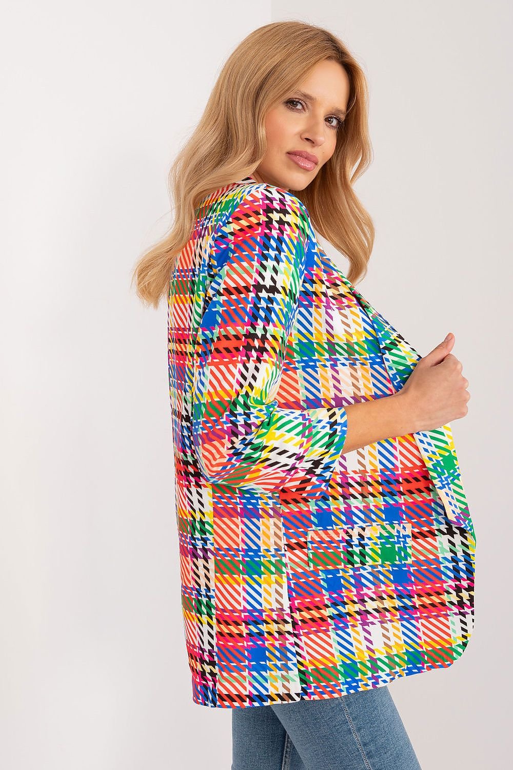 SHIRLYN Colorful Check Blazer - Casual Elegance