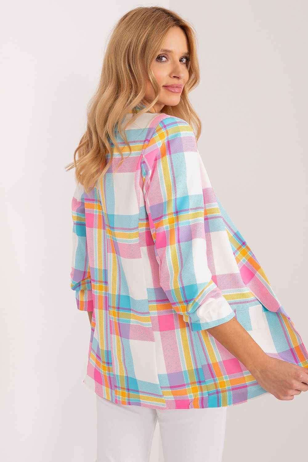 SHIRLYN Colorful Check Blazer - Casual Elegance