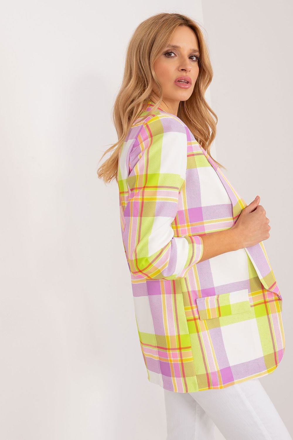 SHIRLYN Colorful Check Blazer - Casual Elegance