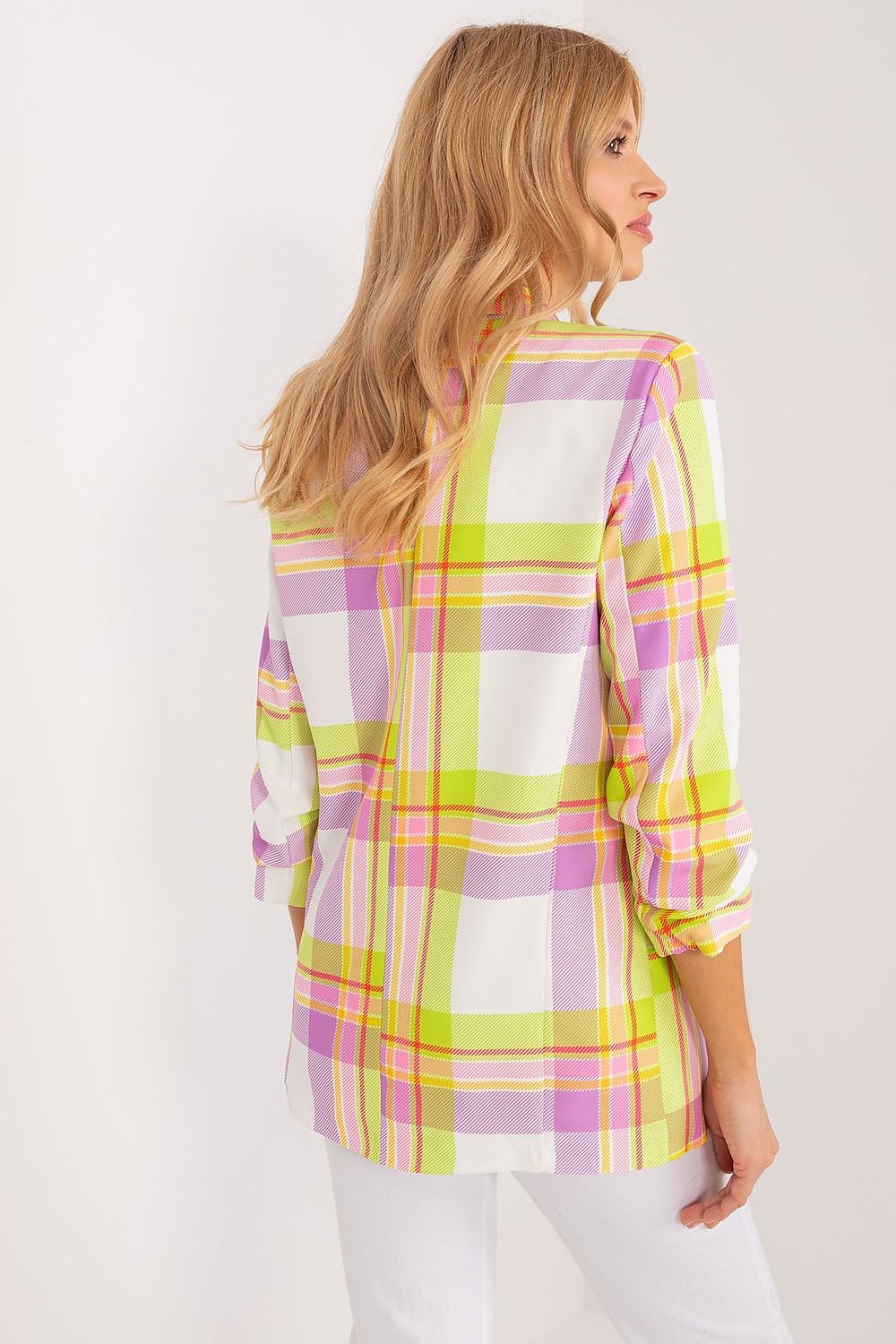 SHIRLYN Colorful Check Blazer - Casual Elegance