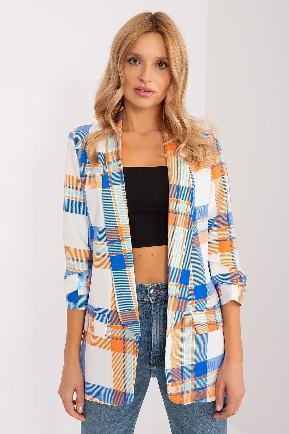 SHIRLYN Colorful Check Blazer - Casual Elegance