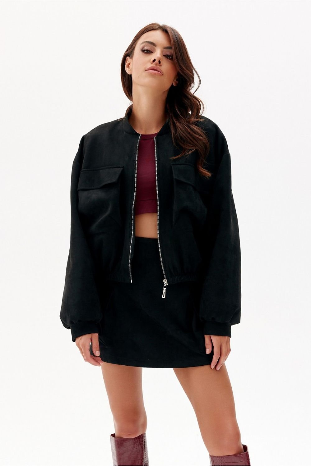 SHIRLYN Erice Suede Jacket – Elegant and Versatile Outerwear