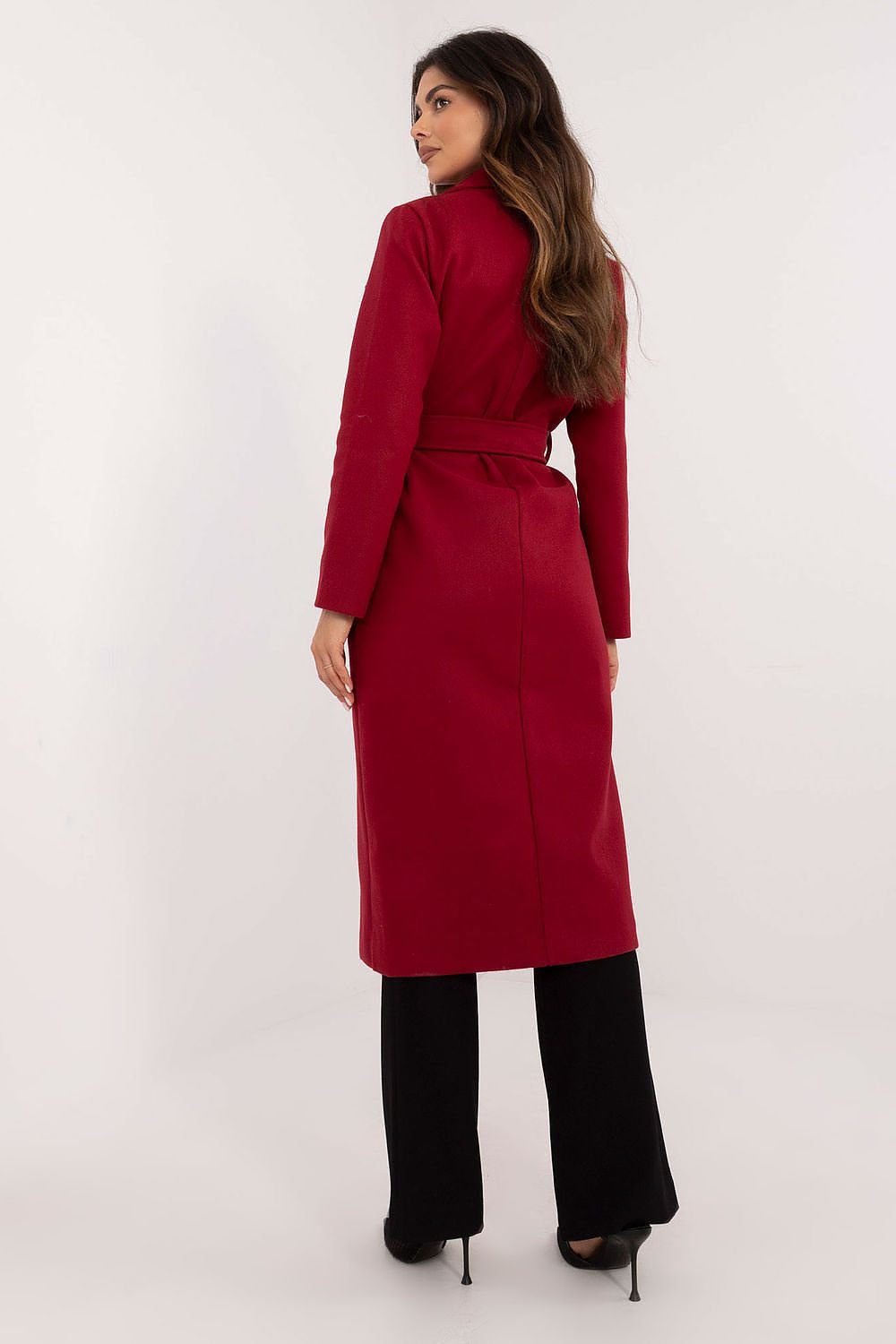 SHIRLYN Long Transitional Coat - Durable Polyester with Tie Belt