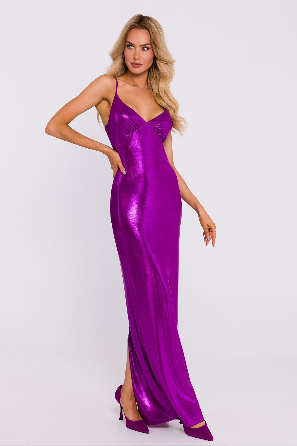 SHIRLYN Maxi Dress - Metallic Sheen & Adjustable Straps