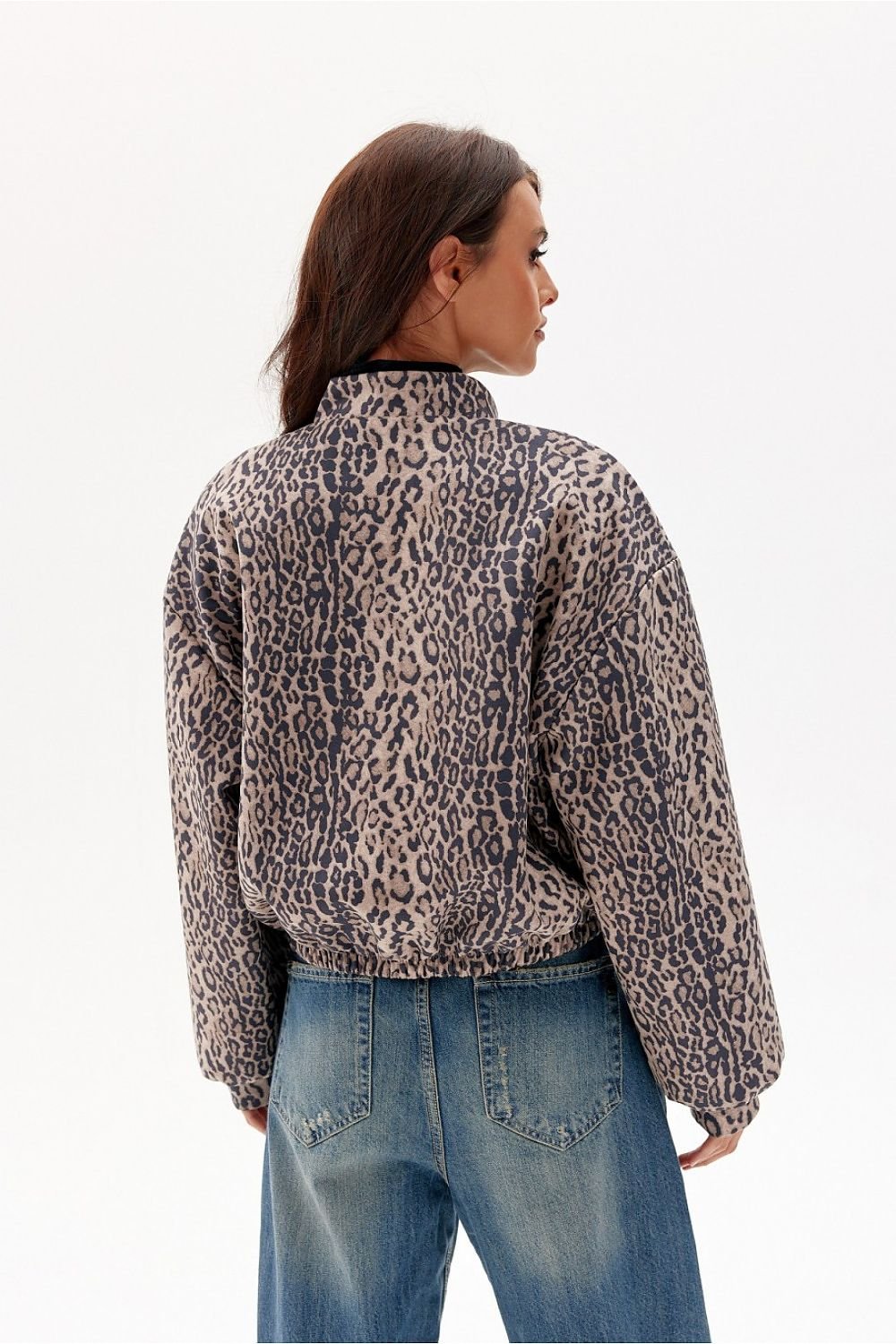 SHIRLYN Rita Animal Print Suede Jacket