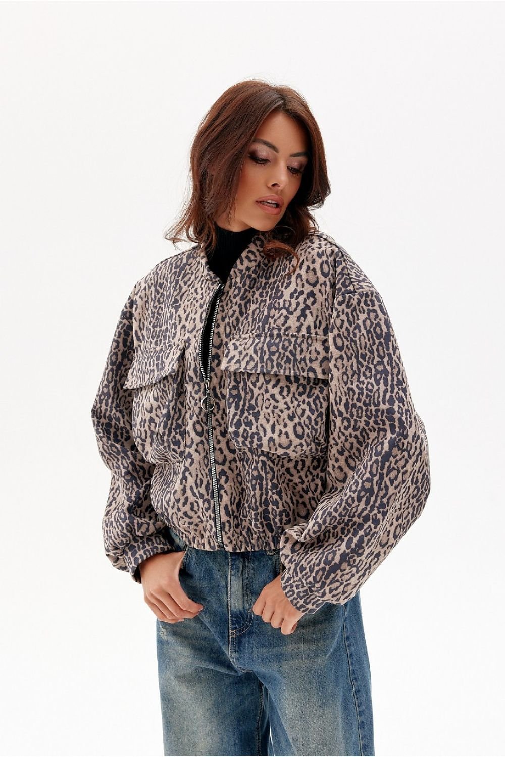 SHIRLYN Rita Animal Print Suede Jacket – Elegant & Comfortable Outerwear