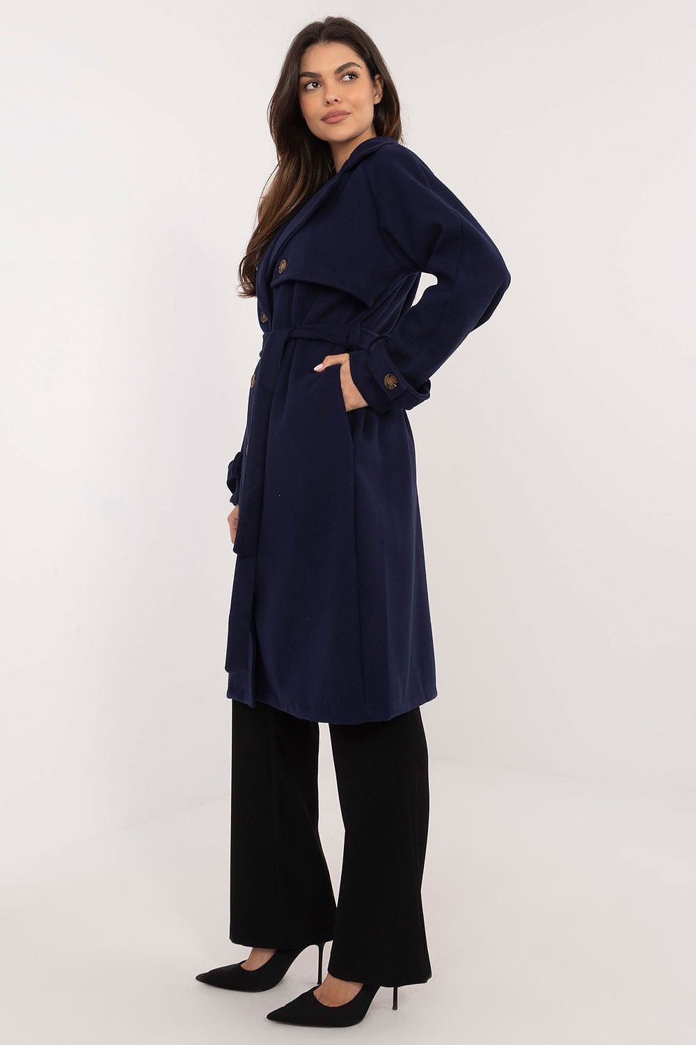 SHIRLYN Timeless Women's Trench Coat with Waist Belt, Button Closure