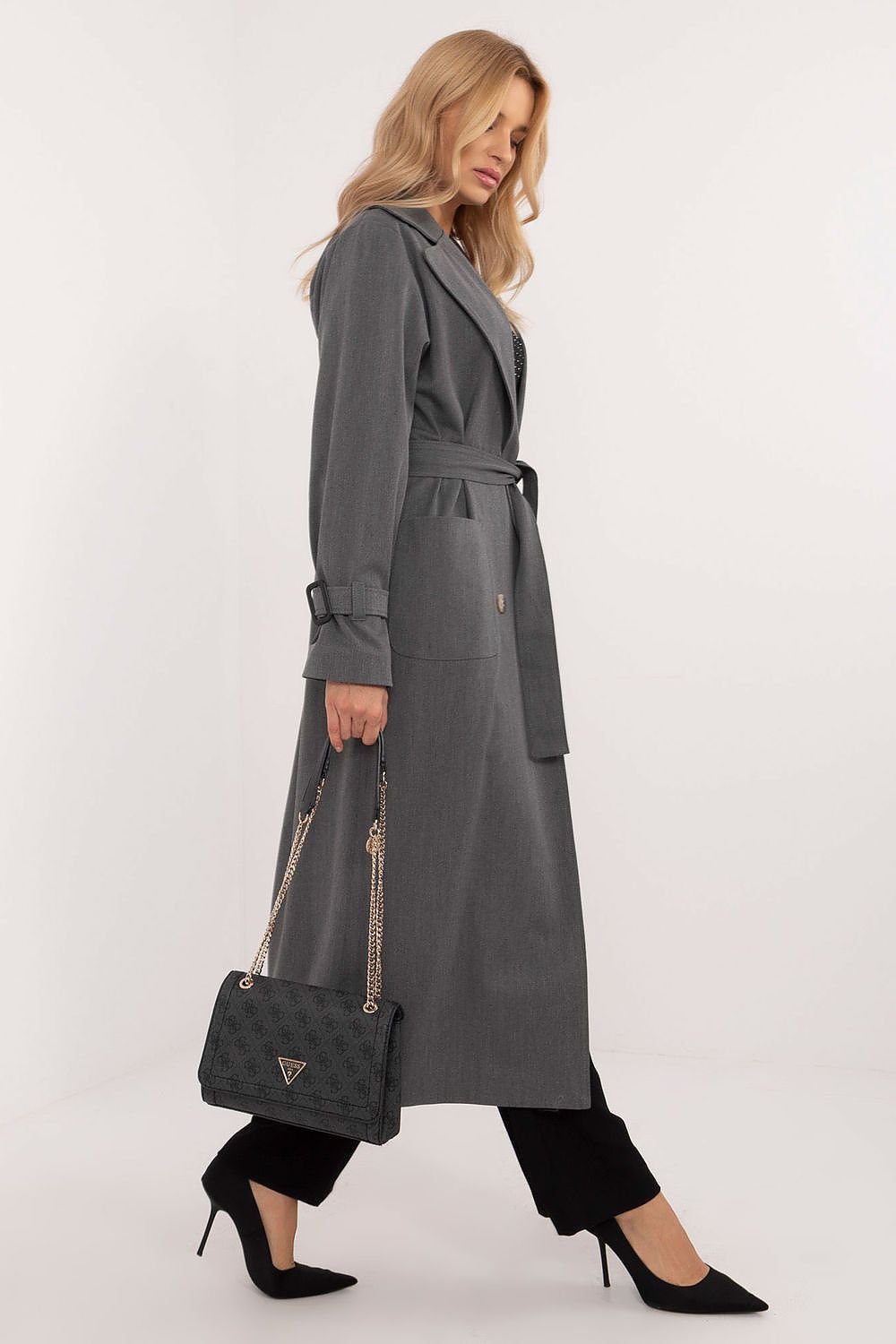 SHIRLYN Women's Trench Coat - Cotton-Elastane Blend, Double-Breasted, Elegant Style