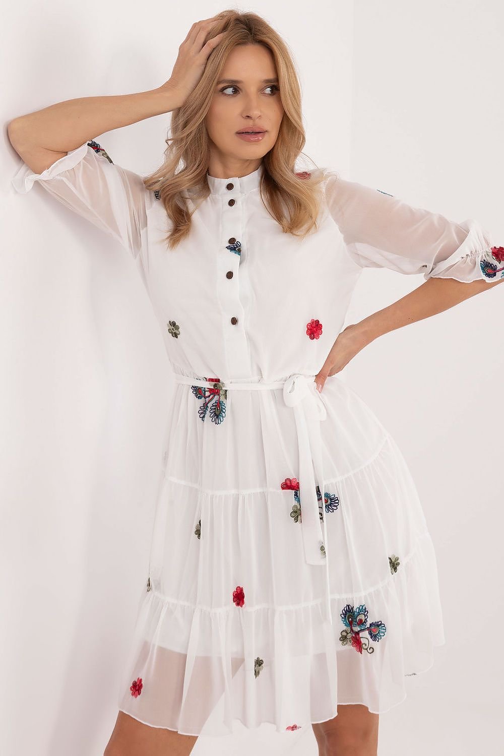 SHIRLYN Flared Dress - Elegant & Comfortable with Embroidery
