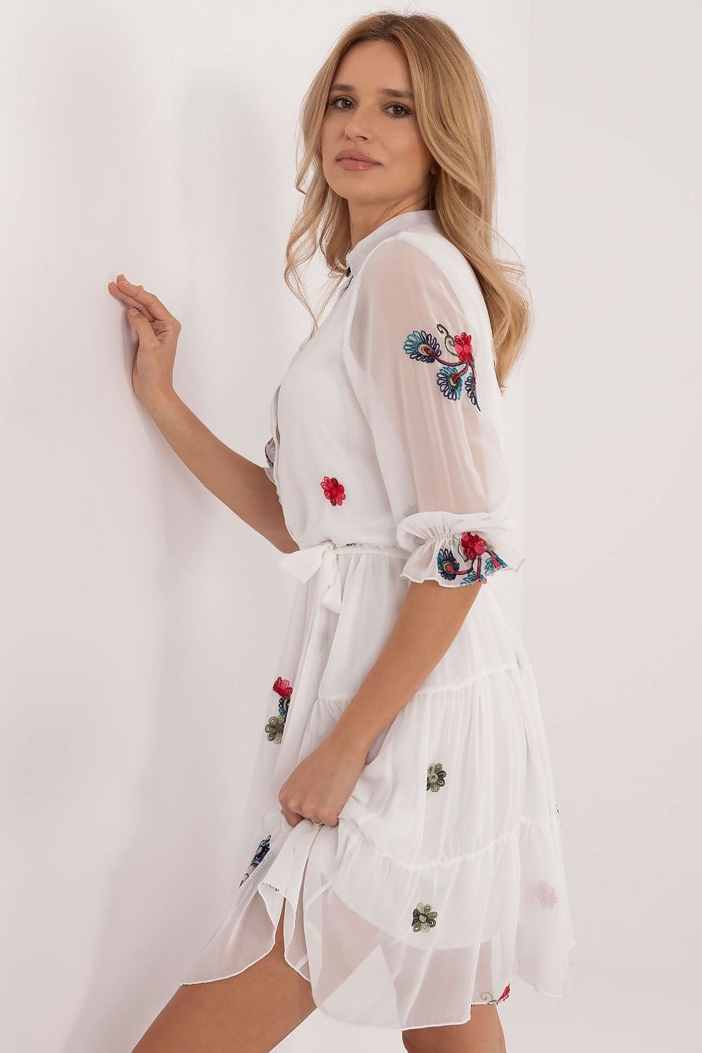 SHIRLYN Flared Dress - Elegant & Comfortable with Embroidery
