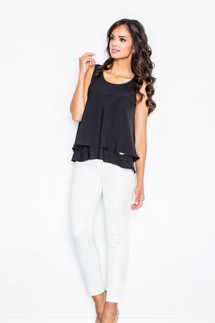 SHIRLYN Feminine Blouse - Wide Shoulder Straps