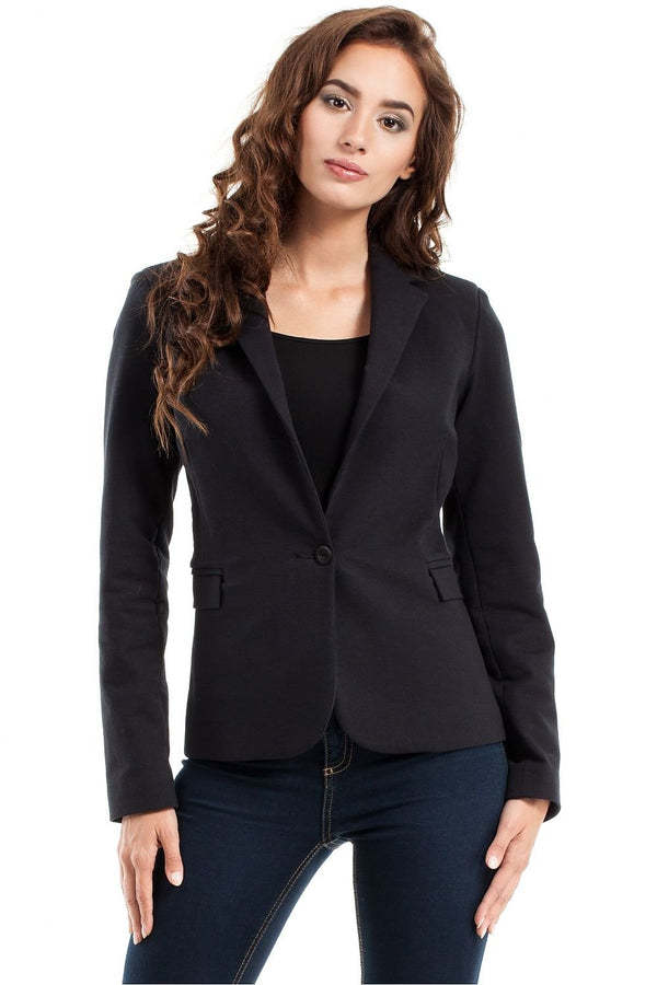 SHIRLYN One-Button Jacket - Fitted Waist & Rolled Sleeves