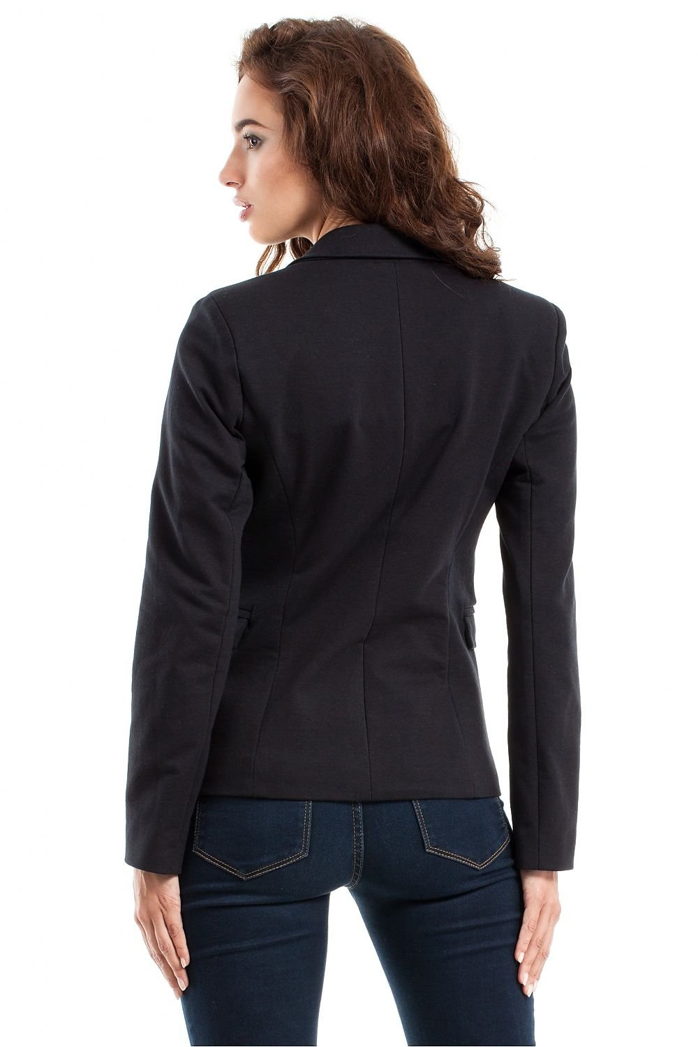 SHIRLYN One-Button Jacket - Fitted Waist & Rolled Sleeves