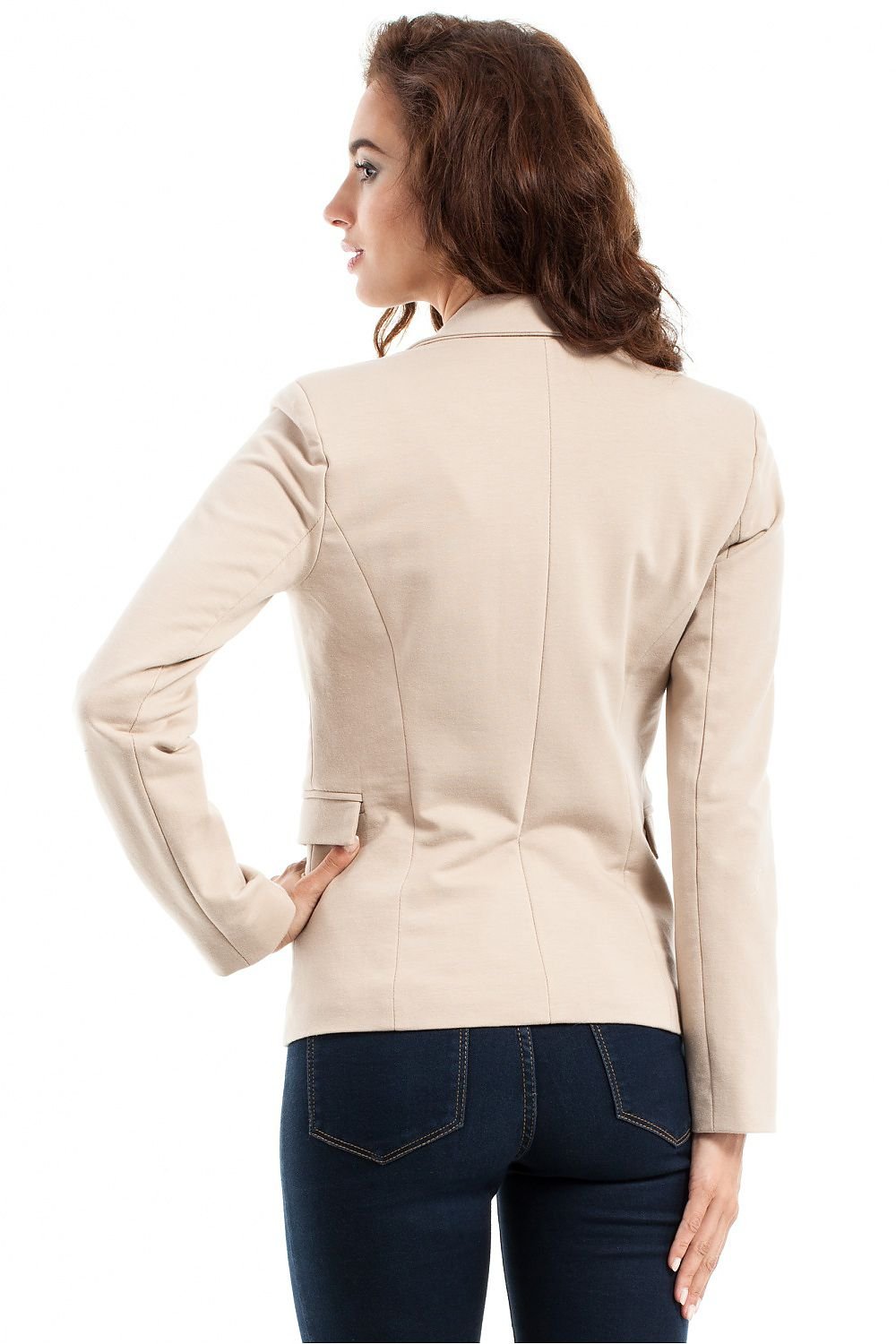 SHIRLYN One-Button Jacket - Fitted Waist & Rolled Sleeves